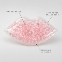 Compresse de gel froid réutilisable pour les lèvres, à double usage chaud et froid, compatible congélateur et micro-ondes, pour le soulagement de la douleur et de l'stress