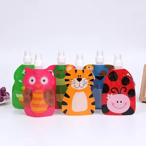 Wholesale 350ml Children Collapsible Water Bag Animal Style Spout Water Pouch For Outdoor Camping Sport