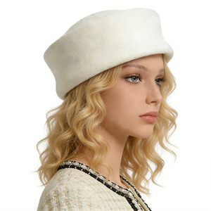 Chapeau élégant uni de qualité supérieure pour les fêtes, chapeau pillbox en laine pour femmes, chapeau pillbox pour hommes - Product Image 5