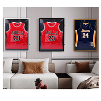 Vitrina para Exhibición de Camisetas, Marco Grande con Cerradura y Protección UV de Acrílico para Béisbol, Baloncesto y Fútbol