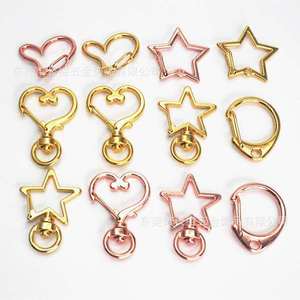 Xoay Kim Loại Móc khóa móc trái tim ngôi sao mùa xuân Snap Móc Chìa Khóa Clip Sáng Tạo Treo khóa trái tim vòng chìa khóa tự làm móc khóa phụ kiện - Product Image 5