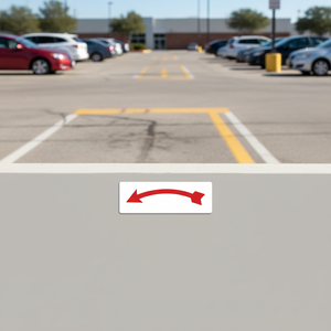 Autocollants fléchés gauche incurvés pour la sécurité routière, les zones de stationnement et les applications de signalisation (boissons, café) - Résistants à la chaleur 3M - Product Image 1