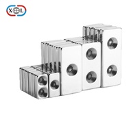 Aimant en néodyme rectangulaire à double face, encastré, grade N42 N52 N35, avec trous pour vis, pour usage industriel