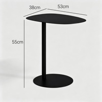 Table d'appoint de canapé et table basse de style nordique moderne, créative, irrégulière, en acier au carbone mat, avec base ronde, pour appartement et salon