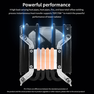 Tishric ITX พัดลมระบายความร้อนซีพียู<span class=keywords><strong>4</strong></span>ท่อความร้อน<span class=keywords><strong>4</strong></span>ขา<span class=keywords><strong>4</strong></span>ขา <span class=keywords><strong>PWM</strong></span> <span class=keywords><strong>RGB</strong></span> สำหรับ Intel LGA 1700 2011 1200 1150ตัวประมวลผล1151เย็น - Product Image 4