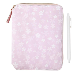 Cuaderno de cuero PU con estampado de flores y cremallera, bonito diario B6 2022, listo para enviar, con bolígrafo - Product Image 6
