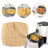 Papier sulfurisé en silicone double face enduit, économique et personnalisé, résistant à la graisse, pour friteuse à air, idéal pour aliments, gâteaux, pain et biscuits