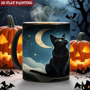 Frosted Black <b>Ceramic</b> <b>Mug</b> 11oz Heat Changing Magic Cup Daily Use Round Rim Smooth - Product Image 6