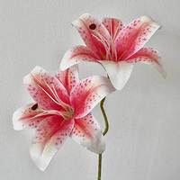 Flor Artificial Realista de Lirio de Doble Cabeza, PVC, Moderna, para Decoración de Bodas, Hoteles, Hogares, Fiestas y Eventos, Impresa en 3D
