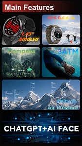 Montre connectée GPS de haute qualité avec appels Bluetooth, étanche 3ATM, suivi de la santé et du sommeil, contrôle de la <span class=keywords><strong>musique</strong></span>, écran tactile, montre de sport - Product Image 5