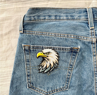 Patch brodé thermocollant motif Aigle marin à poils blancs, pour vêtements, jeans, chapeaux, sacs à dos