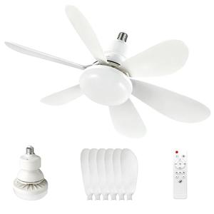 0728 2026 Hot Abs Material Silent Fan <b>Light</b> E27 Screw Base Multifunctional Ceiling 6 Blades Adjustable <b>Bulb</b> for Home Use - Product Image 4