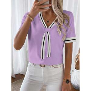 Suéter con Cuello Marinero y Lazo para Mujer, Tejido, Talla XS, Color Albaricoque - Product Image 6