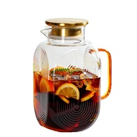 Carafe à eau carrée en verre de 2000 ml pour la maison et les restaurants, idéale pour la limonade, les jus et le thé.