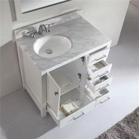 Armoire de salle de bain en bois de chêne avec évier simple de 48 pouces, finition gris foncé, Foshan