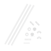 Ensemble de supports de tringle à rideau télescopique en acier inoxydable, design moderne, décoration intérieure, support de plafond en métal, marque JINGRAN