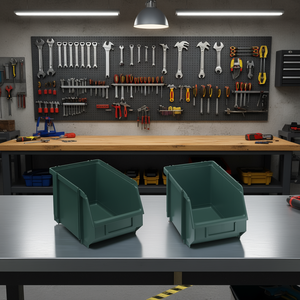 Green Storage Bin 21x34.1x16.7 Cm Stackable For <b>Tool</b> Organization - Product Image 3