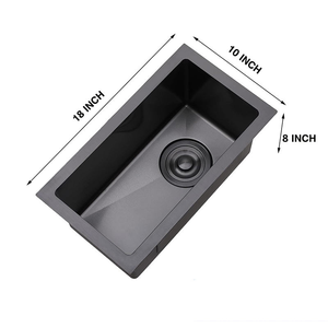 Lavello rettangolare da 10x18 pollici in acciaio inox, lavello 304 in acciaio inox di piccole <span class=keywords><strong>dimensioni</strong></span>, adatto per bar e cucine RV - Product Image 1