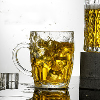 Chopes à bière classiques en verre épais transparent avec poignée, personnalisables avec logo, 250ml, 300ml, 400ml, 500ml – Vente en gros de verres à bière