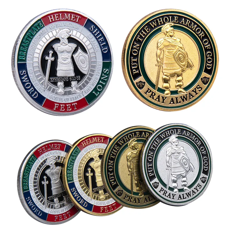 Wholesale Custom Made US Warrior Commemorative 3D Enamel Metal Crafts Gold Silver Antique Commemorative Custom Challenge Coin