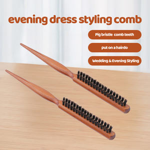 쥐 꼬리 휴대용 패션 사이드 헤어 빗 맞춤형 3 행 스타일링 강모 수염 브러시와 빗 세트 - Product Image 2
