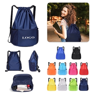 Large Capacity <b>Drawstring</b> <b>Backpack</b> Wet-Dry Separation Sports Travel <b>Backpack</b> Waterproof Feature Foldable String Polyester - Product Image 2