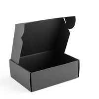 Boîte postale ondulée noire avec logo UV personnalisé boîte d'emballage postal pour sous-vêtements chaussettes chaussures pour l'expédition de cosmétiques et de vêtements