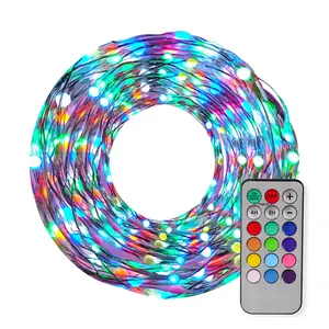 Günstige programmier bare Weihnachts dekoration RGB LED Kupfer Lichterkette Kupferdraht LED Lichterkette