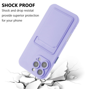 Custodia per telefono in Silicone morbido portacarte per iPhone 16 15 13 12 11 14 Pro Max 16 pro 7 8 Plus custodia per Slot per schede antiurto - Product Image 4