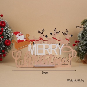 Decorazione Natalizia da Tavolo in Legno a Strati con Supporto, Design Babbo <span class=keywords><strong>Natale</strong></span>, Renna, Albero di <span class=keywords><strong>Natale</strong></span> e Cassetta Postale, Ornamento Invernale per Interni - Product Image 5
