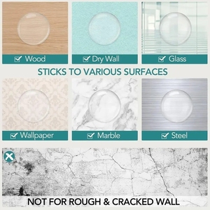 6 PCS/SAC Protections murales en silicone transparentes, silencieuses et absorbant les chocs pour poignées de porte, butées de porte avec adhésif puissant pour le mur - Product Image 6