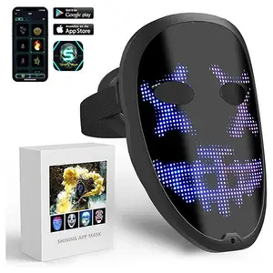 Masque facial led intelligent fête partie casque vente en gros masque facial led pour halloween