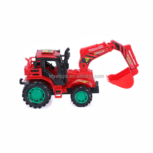 Clásicos Inercial <span class=keywords><strong>Bulldozer</strong></span> Camión Juguetes Plástico Fricción Powered Juguete Excavadora Camión - Product Image 3