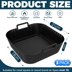 Nuevo artículo para freidoras de aire <span class=keywords><strong>Tefal</strong></span> COSORI 5-62L: Bandeja cuadrada de silicona para hornear - Product Image 2