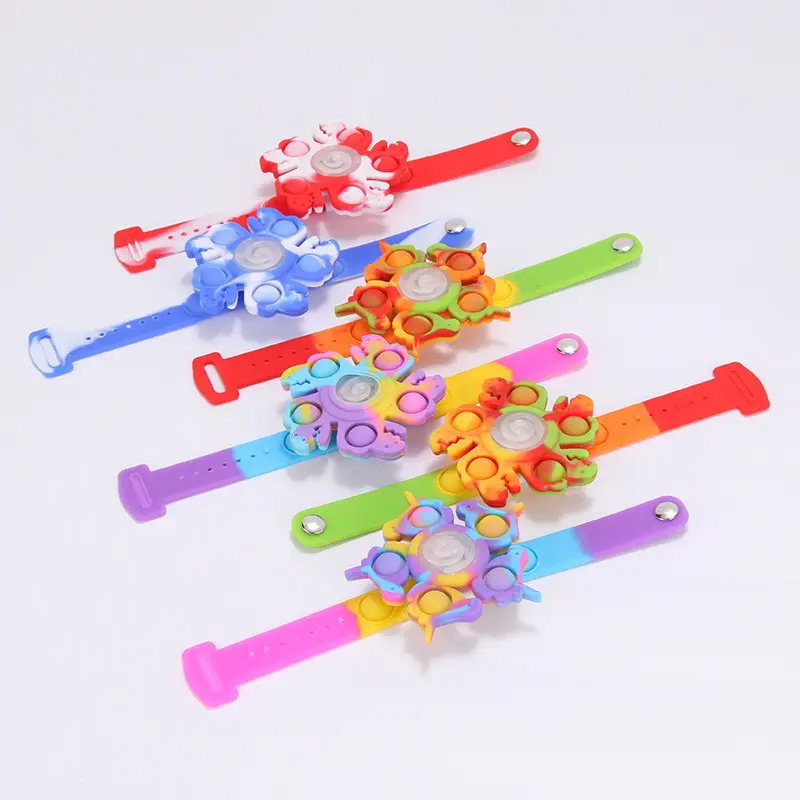 New Watch Wristband Fidget Toys Bangle Fidget Watch For Kids Adults Relief Keep Relax Stress Rotatable Silicone Squeeze Bubble