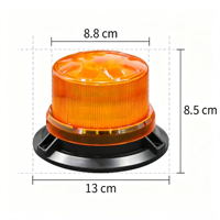 16W LED-Rundumleuchte mit 16 Stroboskopmodi, Warnleuchte mit Magnetbefestigung, PC-Gehäuse, Rot-Gelb-Blau-Grün Blinklicht für Fahrzeugsicherheit