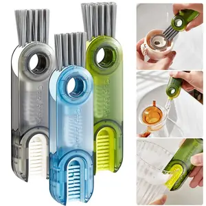 2023 nouveau arrivé 3 en 1 bouteille Gap brosse propre brosse multifonctionnelle tasse crevasse outils de nettoyage Mini Silicone porte-gobelet nettoyant