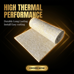 Rouleau <span class=keywords><strong>de</strong></span> <span class=keywords><strong>laine</strong></span> <span class=keywords><strong>de</strong></span> roche à faible conductivité thermique 80 kg <span class=keywords><strong>75</strong></span> <span class=keywords><strong>mm</strong></span>, haute performance thermique, matériau d'isolation <span class=keywords><strong>de</strong></span> qualité industrielle - Product Image 1