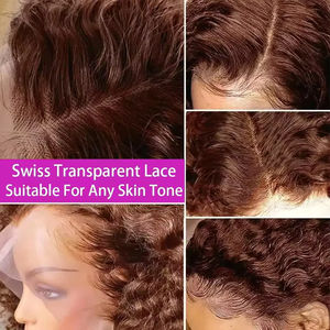 4 #   วิกผมบ๊อ<span class=keywords><strong>บ</strong></span>สั้นสีน้ำตาลช็อกโกแลต 13x4 แบ<span class=keywords><strong>บ</strong></span>เปียกและหยักศก วิกผมหน้าผากลูกไม้<span class=keywords><strong>ผม</strong></span>แท้แ<span class=keywords><strong>บ</strong></span><span class=keywords><strong>บ</strong></span>หยิก ถอนขนแล้ว ฟอกปมผม วิกผมหน้าผากลูกไม้ - Product Image 2