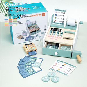 Jouets de simulation de caisse de supermarché en bois EDULAND OEM ODM CPC CE pour enfants, jouet éducatif pour l'apprentissage et le jeu de rôle - Product Image 3