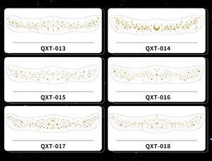 عظم الترقوة المطبوع بالذهب ، مثير مؤقت مقاوم للماء للعرق أساسي للحفلات الورقية البسيطة تبدو عبر الحدود - Product Image 5