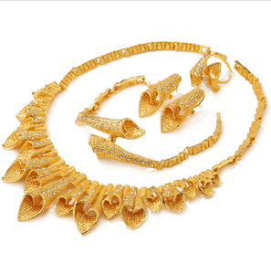 Bộ Kim Cương Mạ Vàng Trung Đông Ả Rập Bộ Vòng Cổ Nữ Bông Tai Vòng Tay Trang Sức Bốn Mảnh - Product Image 3