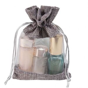 Bolsa de Yute Natural Reciclable Personalizada con Cordón, Envoltorio Ecológico para Regalos, Dulces, Café, Relojes - Bolsas de Algodón - Product Image 1
