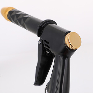 Pistolet à eau haute pression noir avec poignée épaisse, buse en aluminium, pour lavage de voiture et arrosage de jardin, 20 cm, fonctionnement manuel, corps en plastique - Product Image 1