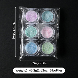 Polvo de Azúcar Brillante Reflectante en Degradado de 6 Colores para Decoración de Uñas, Venta al Por Mayor - Product Image 6
