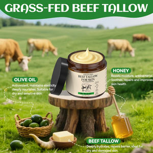 Baume à la crème de suif de boeuf beurre corporel bio crème corporelle nourrissante visage suif miel baume blanchissant crèmes d'abeille lotion de vache - Product Image 2