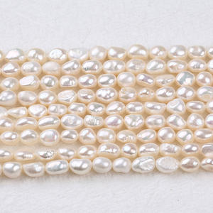 Perles d'eau douce baroques double face 6-7 mm, perles blanches en vrac, semi-finies, accessoires de bijoux DIY, Zhuji - Product Image 1