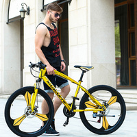 Vélo de montagne pour hommes avec cadre en acier au carbone, frein à double disque, 26/29 pouces, 21 vitesses, sac à air gonflable, livraison gratuite
