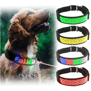 Collar de perro LED recargable de lujo, aplicación inteligente, pantalla de visualización programable, luz intermitente de nailon, diseño oscuro brillante, perro inteligente - Product Image 6