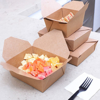 Boîte de papier d'emballage alimentaire personnalisé à usage unique pour livraison de salades traiteur Boîte à lunch en papier kraft pour aliments congelés à emporter
